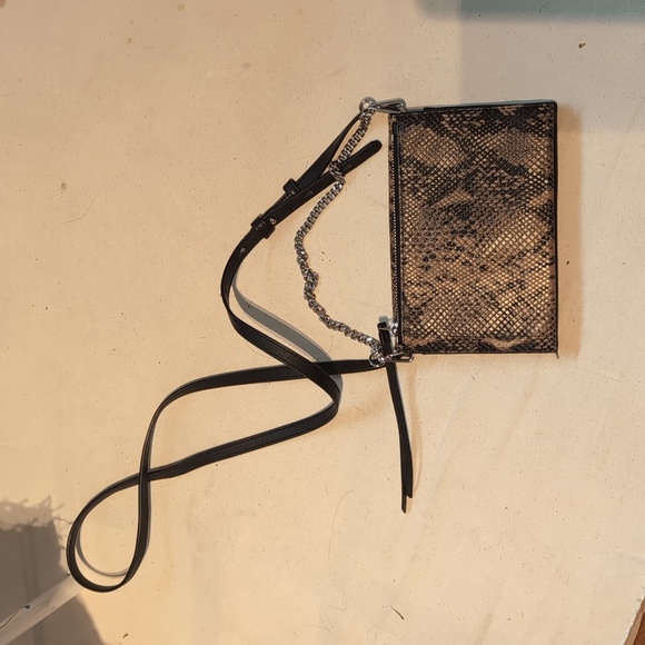 AllSaints Claremont Snake Embossed Leather Crossbody NWT - Picture 4 of 6